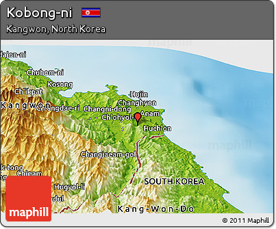 Physical Panoramic Map of Kobong-ni