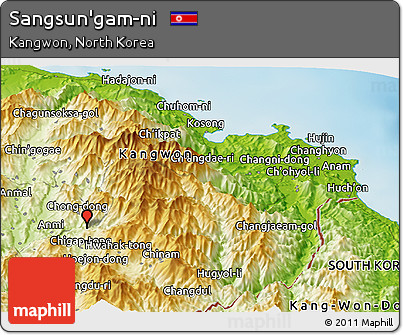 Physical Panoramic Map of Sangsun'gam-ni