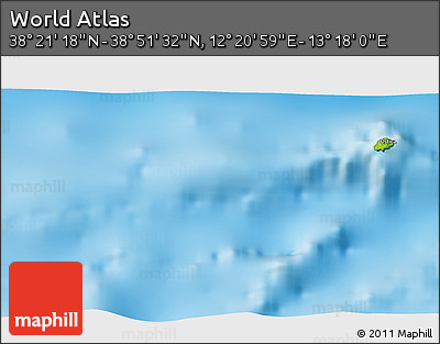 Physical 3D Map of the Area around 38° 36' 25" N, 12° 49' 29" E