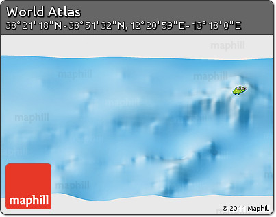 Physical 3D Map of the Area around 38° 36' 25" N, 12° 49' 29" E