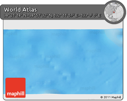 Physical 3D Map of the Area around 38° 36' 25" N, 132° 40' 30" E