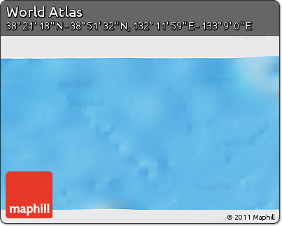 Physical 3D Map of the Area around 38° 36' 25" N, 132° 40' 30" E