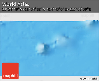 Physical 3D Map of the Area around 38° 36' 25" N, 135° 13' 29" E