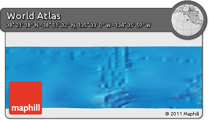 Physical Panoramic Map of the Area around 38° 36' 25" N, 135° 4' 29" W