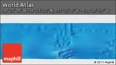 Physical Panoramic Map of the Area around 38° 36' 25" N, 135° 4' 29" W