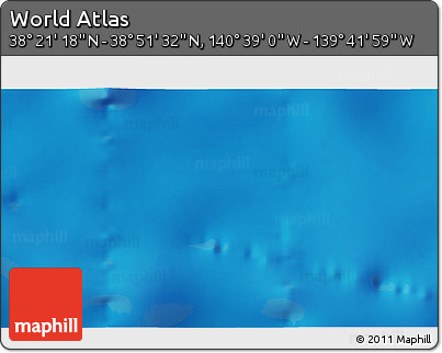 Physical 3D Map of the Area around 38° 36' 25" N, 140° 10' 30" W