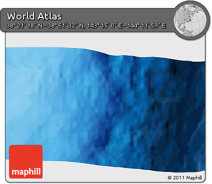Political 3D Map of the Area around 38° 36' 25" N, 143° 43' 29" E
