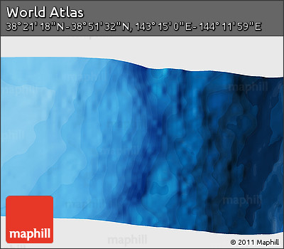Political 3D Map of the Area around 38° 36' 25" N, 143° 43' 29" E