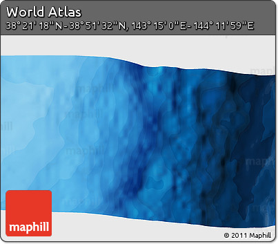 Political 3D Map of the Area around 38° 36' 25" N, 143° 43' 29" E