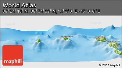 Physical Panoramic Map of the Area around 38° 36' 25" N, 14° 31' 30" E