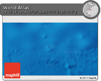 Physical 3D Map of the Area around 38° 36' 25" N, 150° 31' 30" E