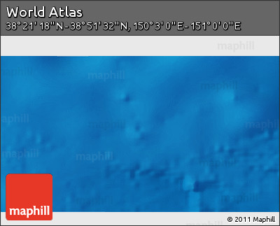 Physical 3D Map of the Area around 38° 36' 25" N, 150° 31' 30" E