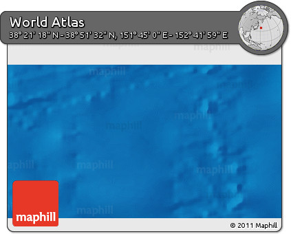 Physical 3D Map of the Area around 38° 36' 25" N, 152° 13' 29" E