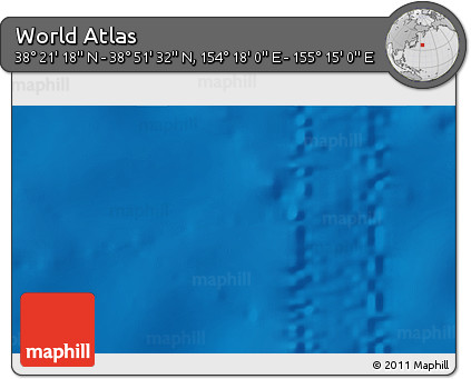 Physical 3D Map of the Area around 38° 36' 25" N, 154° 46' 30" E