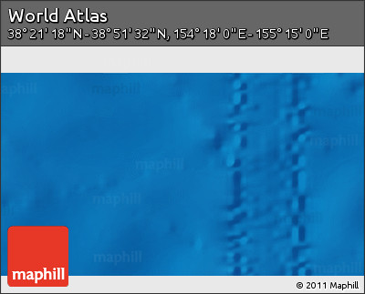 Physical 3D Map of the Area around 38° 36' 25" N, 154° 46' 30" E