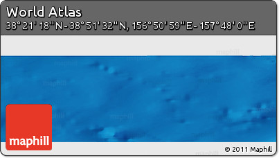 Physical Panoramic Map of the Area around 38° 36' 25" N, 157° 19' 29" E