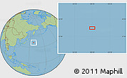 Savanna Style Location Map of the area around 38° 36' 25" N, 158° 10' 30" E
