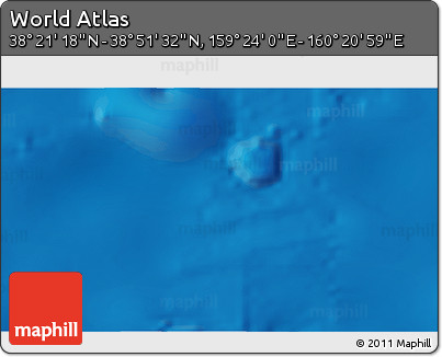 Physical 3D Map of the Area around 38° 36' 25" N, 159° 52' 30" E