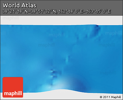 Physical 3D Map of the Area around 38° 36' 25" N, 163° 16' 30" E