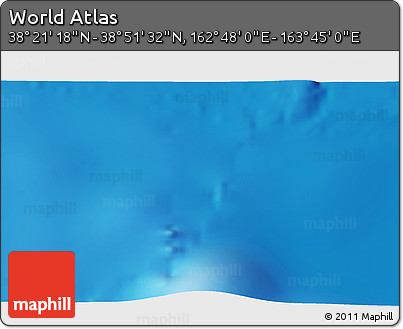 Physical 3D Map of the Area around 38° 36' 25" N, 163° 16' 30" E