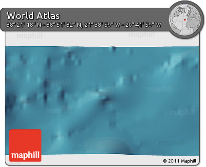 Satellite 3D Map of the Area around 38° 36' 25" N, 21° 10' 29" W