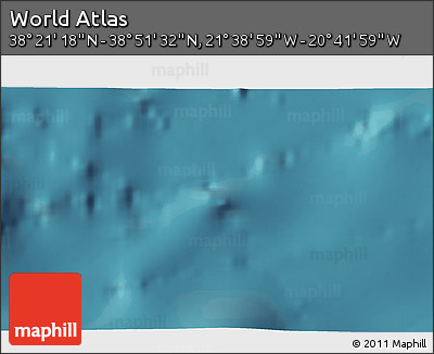 Satellite 3D Map of the Area around 38° 36' 25" N, 21° 10' 29" W