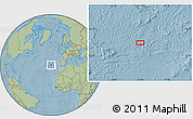 Savanna Style Location Map of the area around 38° 36' 25" N, 21° 10' 29" W, hill shading