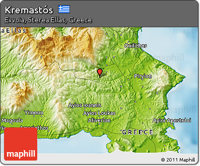 Physical 3D Map of Kremastós