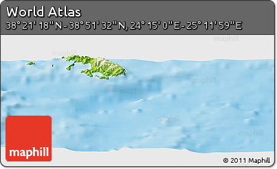 Physical Panoramic Map of the Area around 38° 36' 25" N, 24° 43' 30" E