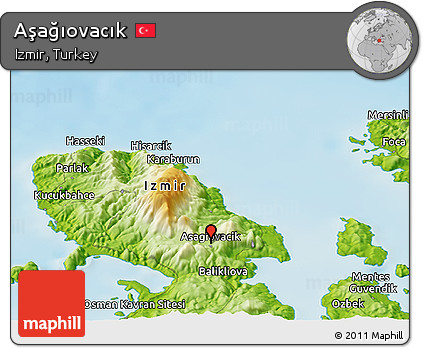 Physical Panoramic Map of Aşağıovacık