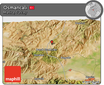 Satellite 3D Map of Osmancalı