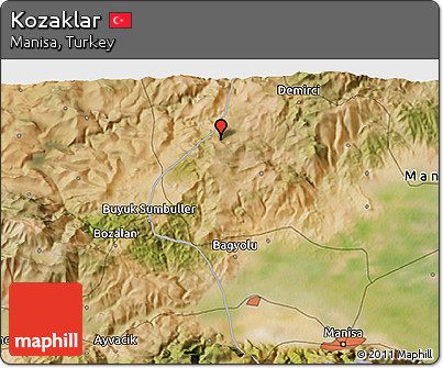 Satellite 3D Map of Kozaklar