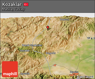 Satellite 3D Map of Kozaklar