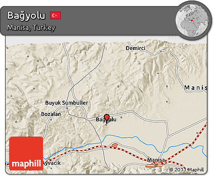 Shaded Relief 3D Map of Bağyolu