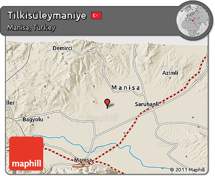 Shaded Relief 3D Map of Tilkisüleymaniye