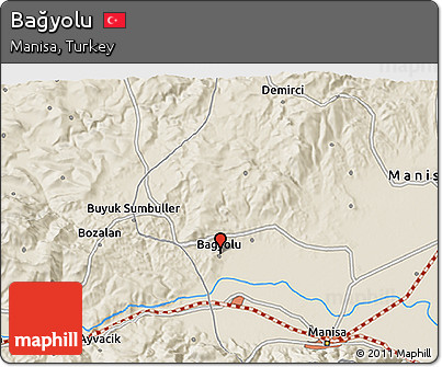 Shaded Relief 3D Map of Bağyolu