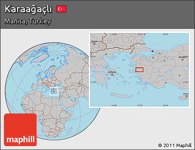 Gray Location Map of Karaağaçlı