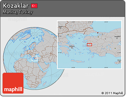 Gray Location Map of Kozaklar