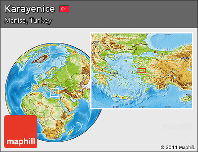 Physical Location Map of Karayenice