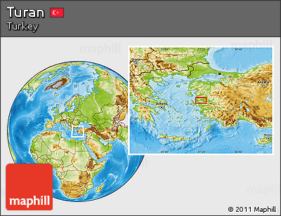 Physical Location Map of Turan