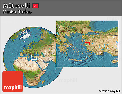 Satellite Location Map of Mütevelli
