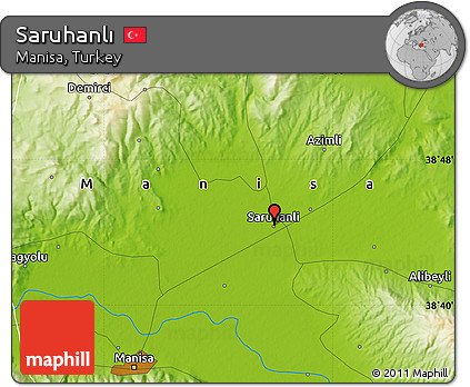 Physical Map of Saruhanlı