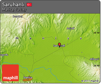 Physical Map of Saruhanlı