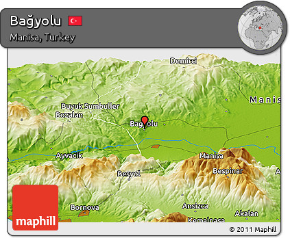 Physical Panoramic Map of Bağyolu