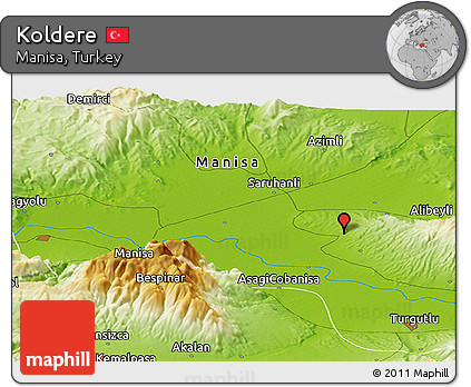 Physical Panoramic Map of Koldere