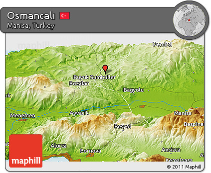 Physical Panoramic Map of Osmancalı