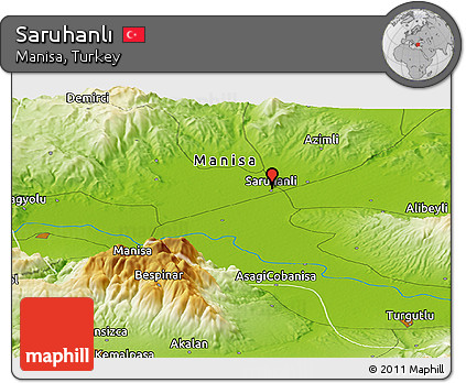 Physical Panoramic Map of Saruhanlı