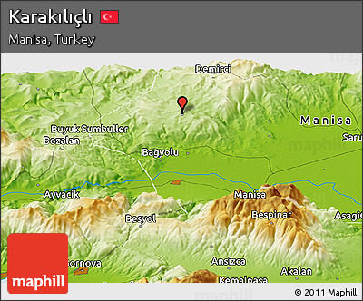 Physical Panoramic Map of Karakılıçlı