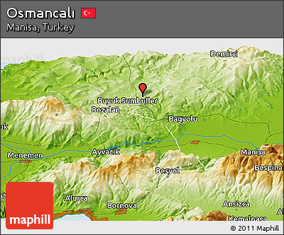 Physical Panoramic Map of Osmancalı