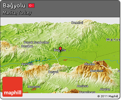 Physical Panoramic Map of Bağyolu